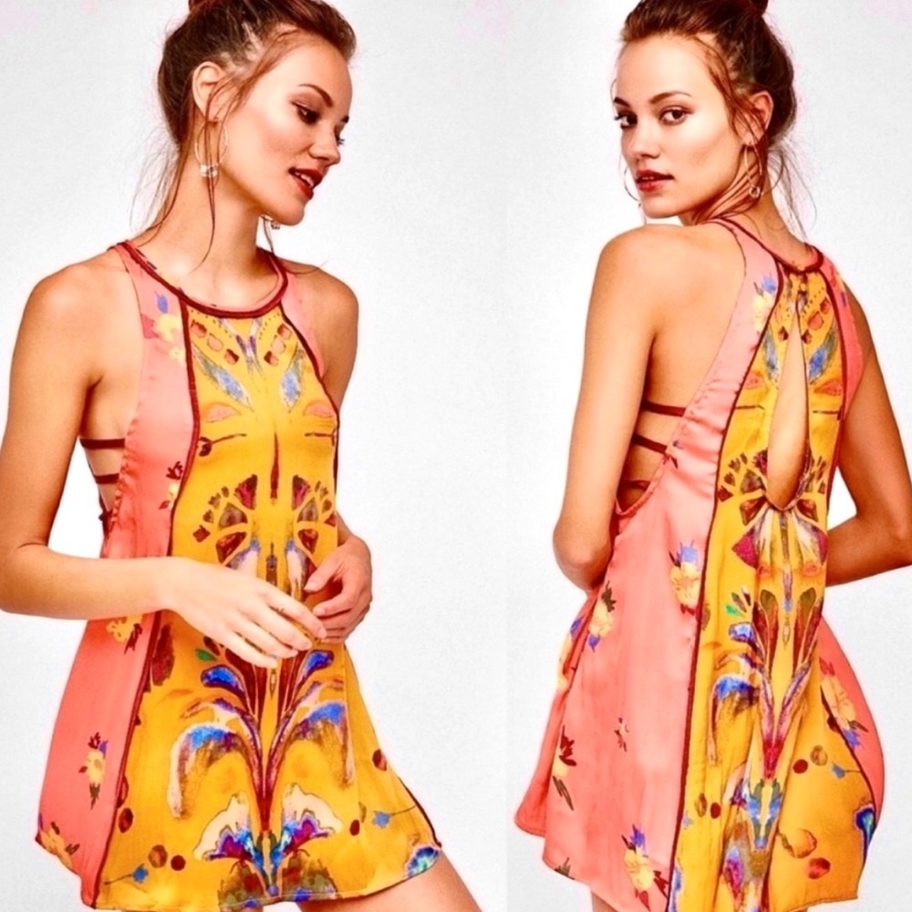 🌺🎉HP🎉🌺 NWOT Free People Dream Free Watercolor Mini Dress